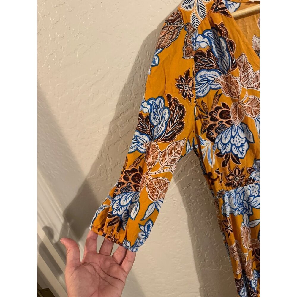 Anthropologie Y Abel the Label Mango Magic Floral Paisley Yellow Boho Maxi Dress - Picture 3 of 11